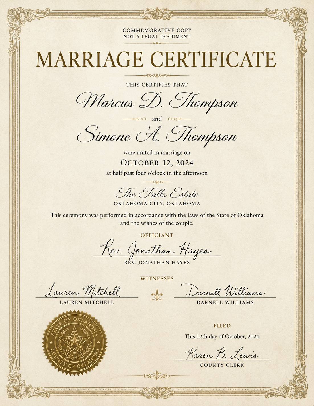 Marriage Certificate